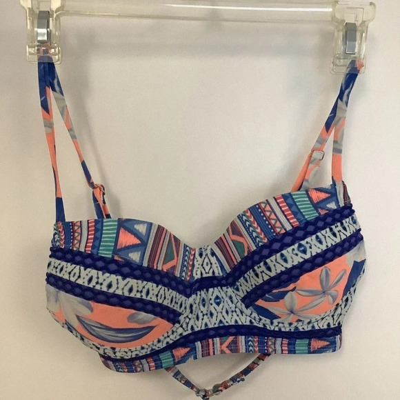 OP Multi-Color Padded Spaghetti Strap Bikini Swim Top Junior's Size  Small - Picture 1 of 6